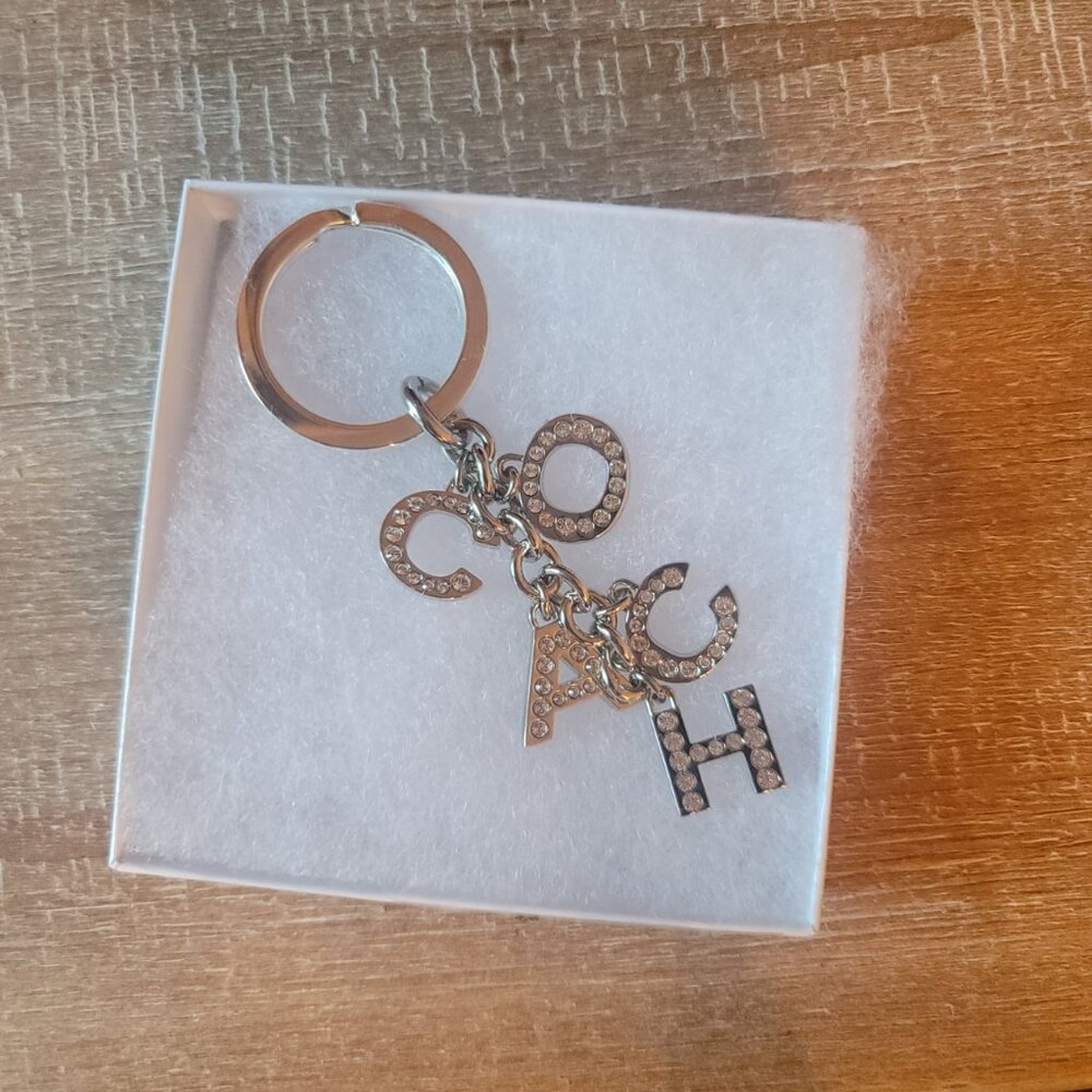 COACH Keychain with Rhinestone Letters (Brand New)(Gift box included) - Picture 3 of 3